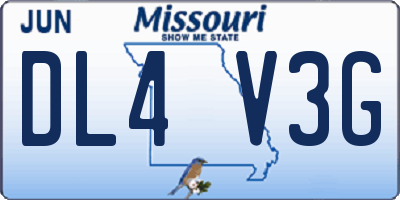 MO license plate DL4V3G