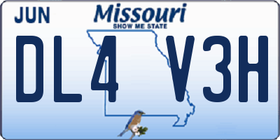 MO license plate DL4V3H