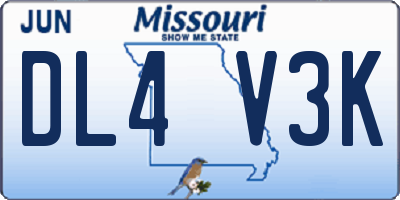 MO license plate DL4V3K