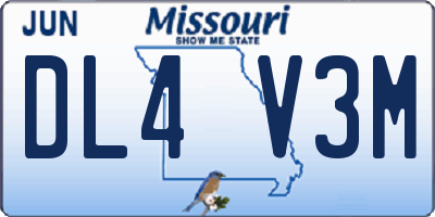 MO license plate DL4V3M