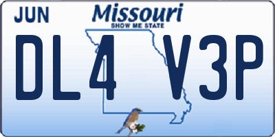 MO license plate DL4V3P