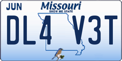 MO license plate DL4V3T