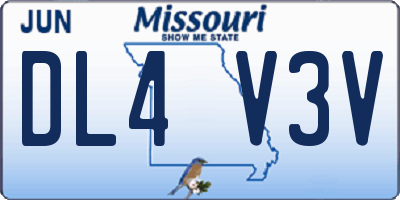 MO license plate DL4V3V