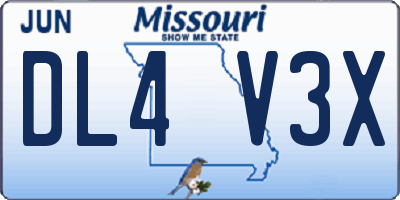 MO license plate DL4V3X