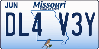 MO license plate DL4V3Y