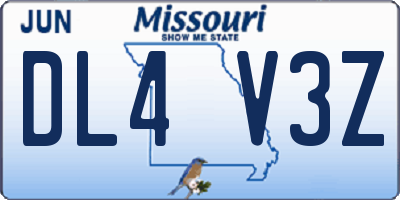 MO license plate DL4V3Z