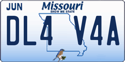 MO license plate DL4V4A