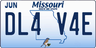 MO license plate DL4V4E