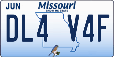 MO license plate DL4V4F