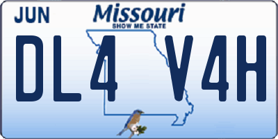 MO license plate DL4V4H