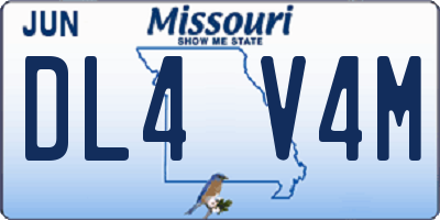 MO license plate DL4V4M