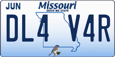 MO license plate DL4V4R