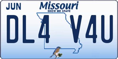 MO license plate DL4V4U