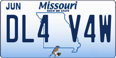 MO license plate DL4V4W