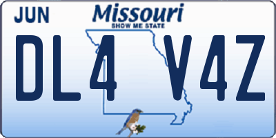 MO license plate DL4V4Z