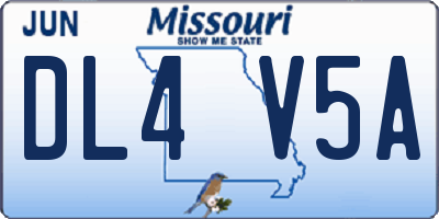 MO license plate DL4V5A
