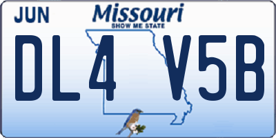 MO license plate DL4V5B