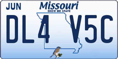 MO license plate DL4V5C