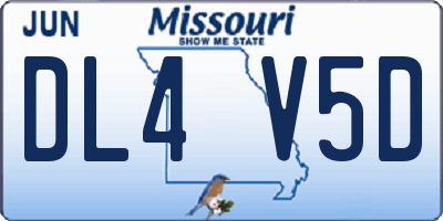 MO license plate DL4V5D
