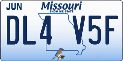 MO license plate DL4V5F