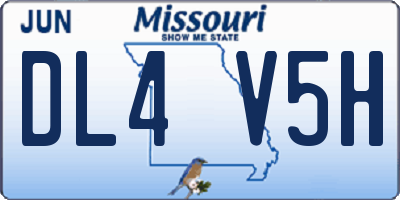 MO license plate DL4V5H