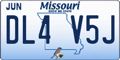MO license plate DL4V5J