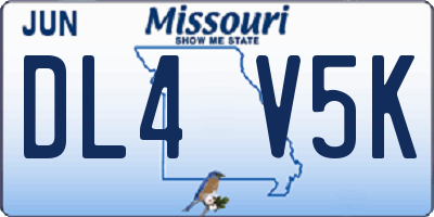 MO license plate DL4V5K