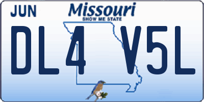 MO license plate DL4V5L