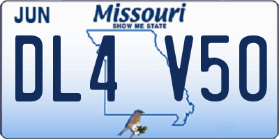MO license plate DL4V5O