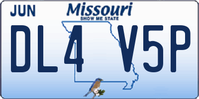 MO license plate DL4V5P