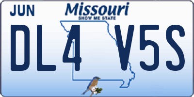 MO license plate DL4V5S
