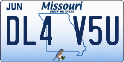 MO license plate DL4V5U