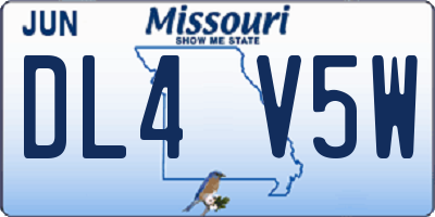 MO license plate DL4V5W
