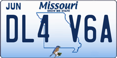 MO license plate DL4V6A