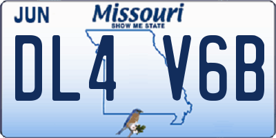 MO license plate DL4V6B
