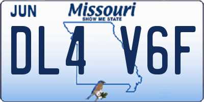 MO license plate DL4V6F