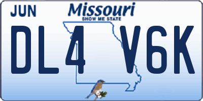 MO license plate DL4V6K