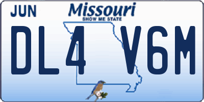 MO license plate DL4V6M