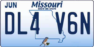 MO license plate DL4V6N