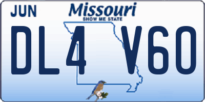 MO license plate DL4V6O