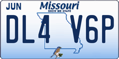 MO license plate DL4V6P