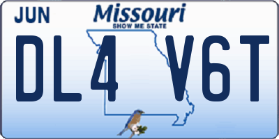 MO license plate DL4V6T