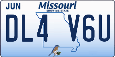 MO license plate DL4V6U