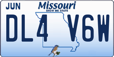 MO license plate DL4V6W