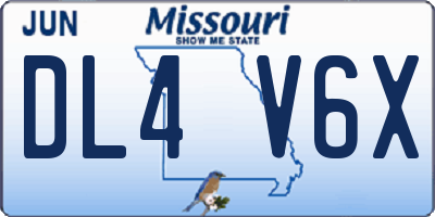MO license plate DL4V6X