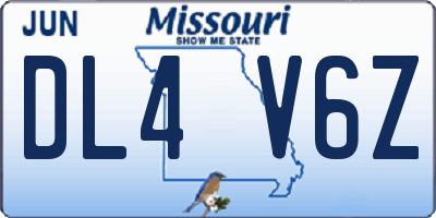 MO license plate DL4V6Z