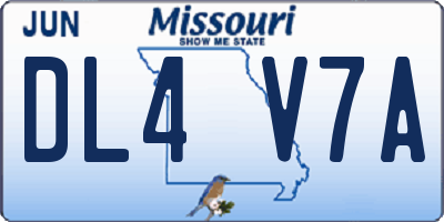MO license plate DL4V7A