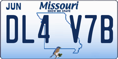 MO license plate DL4V7B