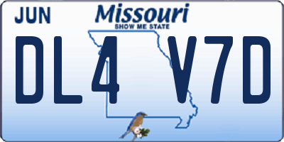 MO license plate DL4V7D