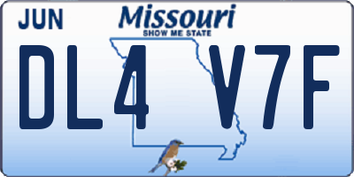 MO license plate DL4V7F